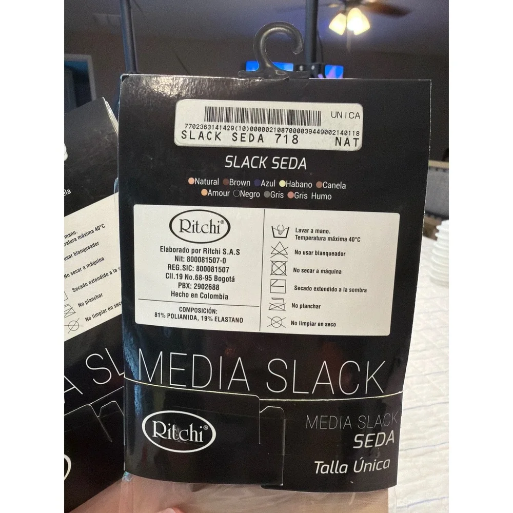2pk Ritchi Slack Seda Matte Texture Hosiery Natural One Size Ref 718 Sheer 15D